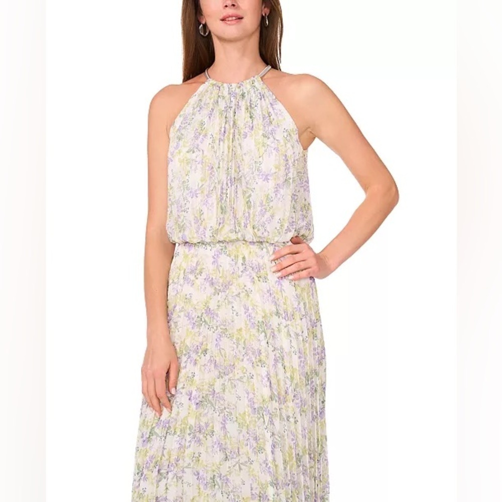 MSK
Women's Bloused-Waist Pleated Floral-Print Dress - Picture 3 of 8